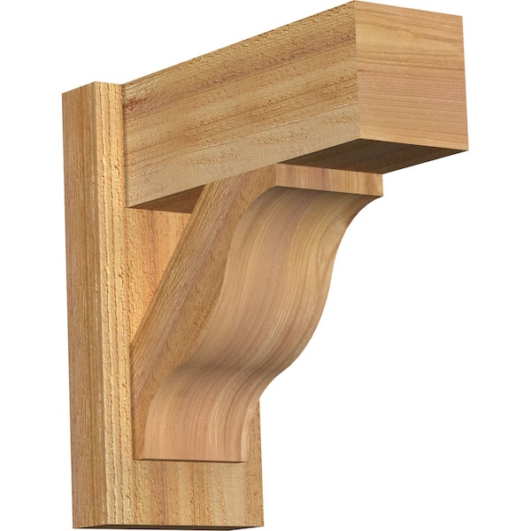 Ekena Millwork Funston Block Rough Sawn Outlooker, Western Red Cedar, 6"W x 14"D x 14"H OUT06X14X14FST05RWR - main